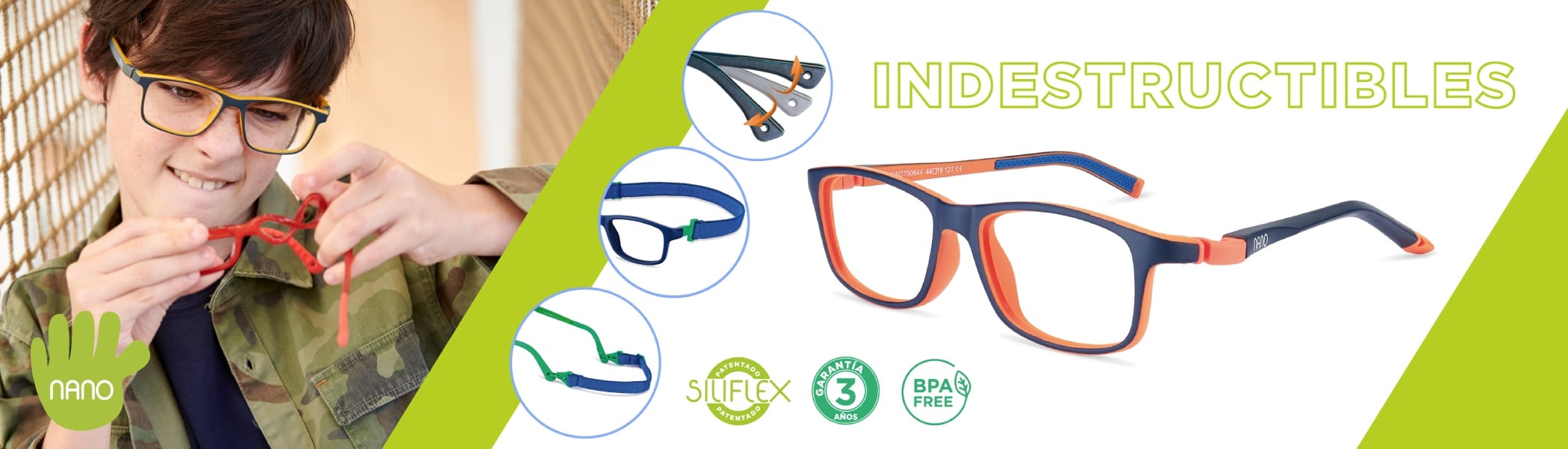 Portal abrelatas Nunca Gafas indestructibles y flexibles para niños | NanoVista
