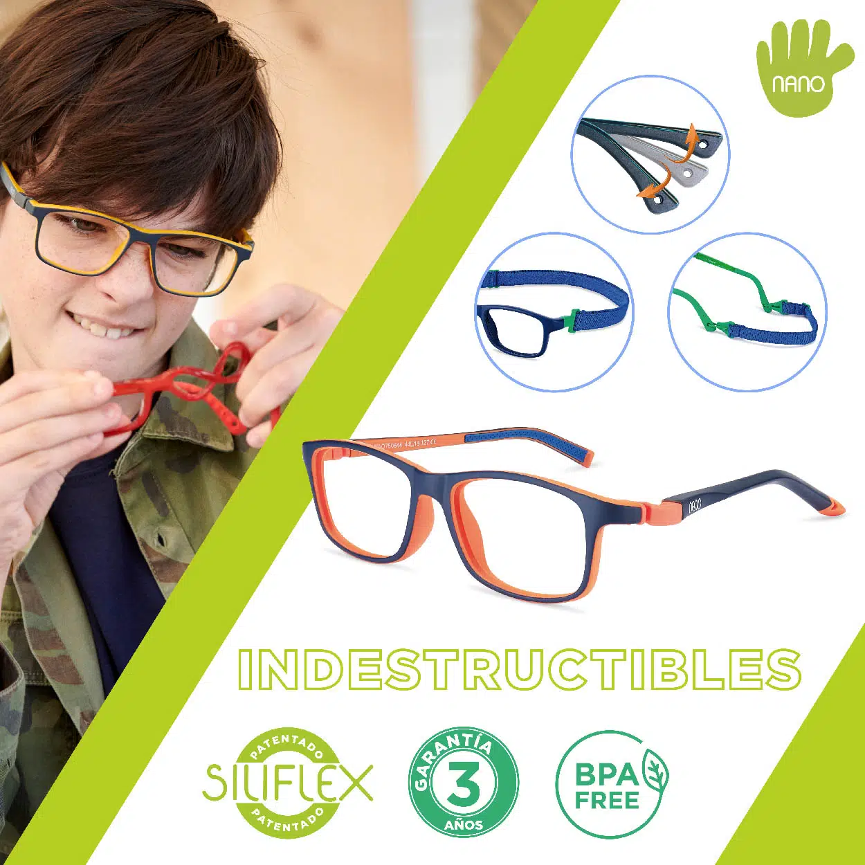 silueta Ambos de ahora en adelante Gafas indestructibles y flexibles para niños | NanoVista